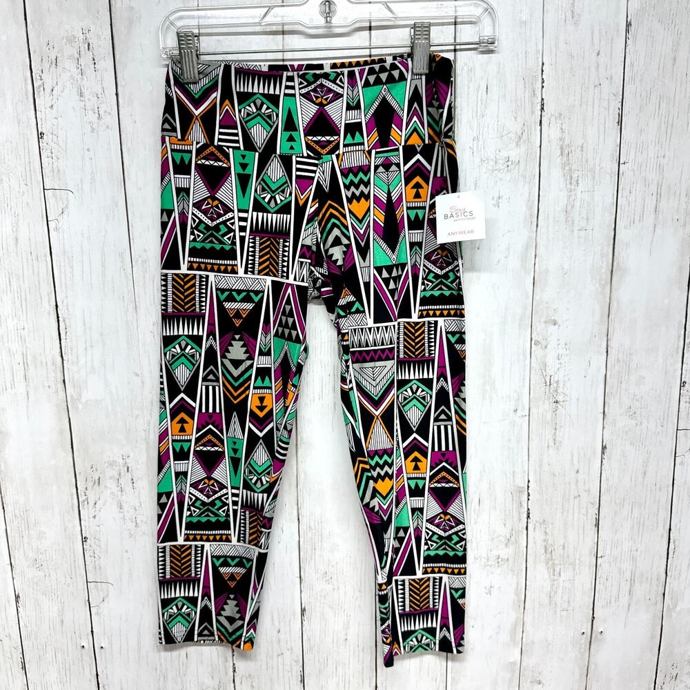 Sexy Basics 24/7 Anywear Pants Women Size Small Multicolor Printed Leggings NWT